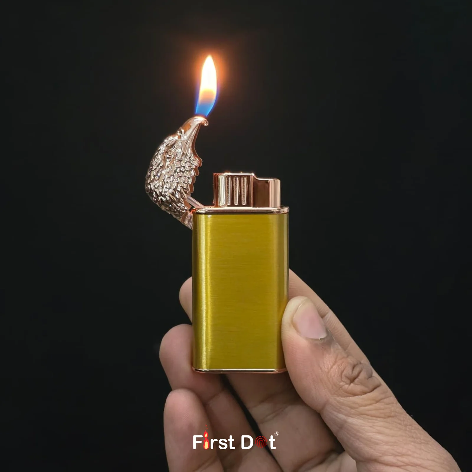 Eagle Dual Flame Wind-Lighter (Gold) - Image 2