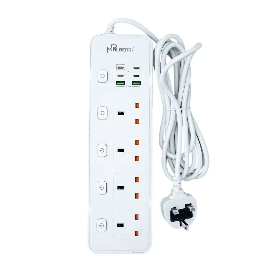 Power Extension Socket with USB & Type-C Ports